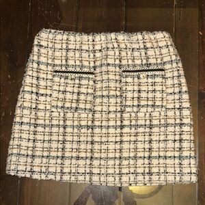 House of Harlow 1960 Tweed Plaid Skirt in Cream, blue, brown and Black🤍✨